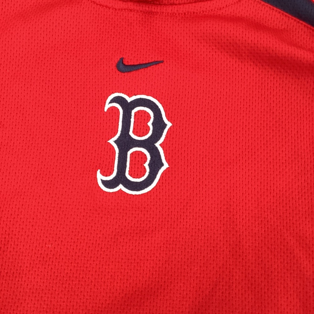 Nike Boston Red Sox Dri-FIT Hoodie Boys Large 16/18 Red Black MLB Pullover - Picture 2 of 5